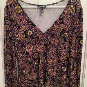 Paisley V-Neck peplum top